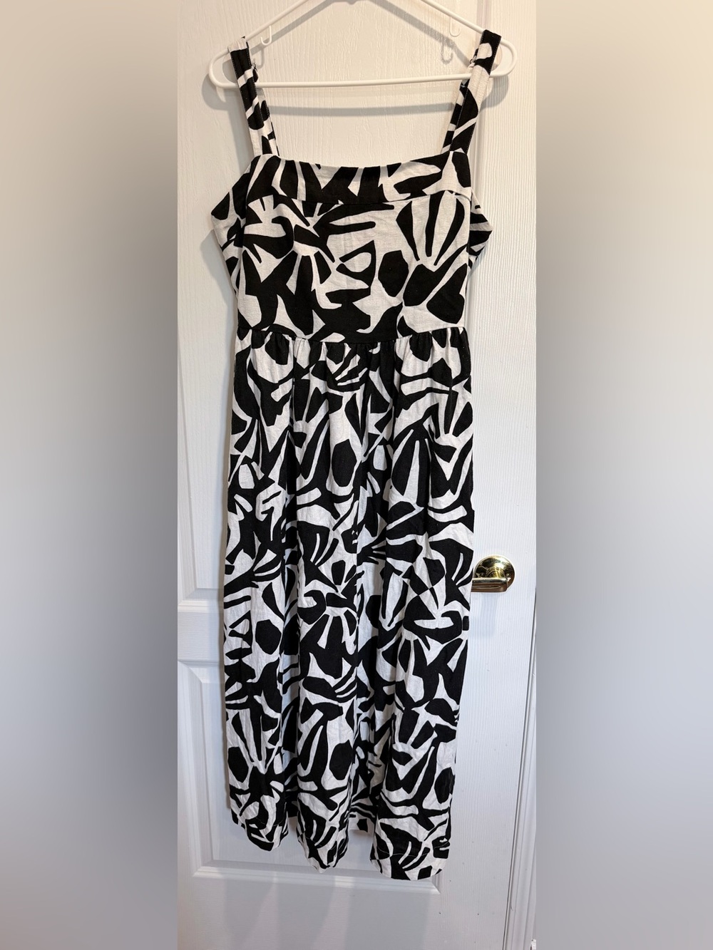 Dalia Black and White Abstract Maxi Dress